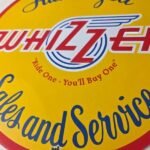 Vintage Whizzer Motor Bike Sign – Gas Sales Service Station Porcelain Sign - Image 4