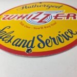 Vintage Whizzer Motor Bike Sign – Gas Sales Service Station Porcelain Sign - Image 10