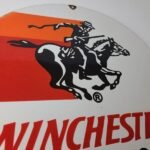 Vintage Winchester Porcelain Sign – Firearms Gas Station Advertisement Sign - Image 5