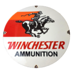 Vintage Winchester Porcelain Sign – Firearms Gas Station Advertisement Sign - Image 2