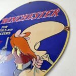 Vintage Winchester Porcelain Sign – Gas Station Pistols Advertisement Sign - Image 13