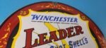 Vintage Winchester Sign – Leader Ammo Porcelain Firearms Shot Gun Gas Pump Sign - Image 5