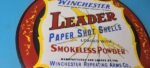 Vintage Winchester Sign – Leader Ammo Porcelain Firearms Shot Gun Gas Pump Sign - Image 6