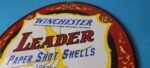 Vintage Winchester Sign – Leader Ammo Porcelain Firearms Shot Gun Gas Pump Sign - Image 8