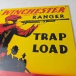 Vintage Winchester Sign – Trap Load Shot Gun Shells Hunting Gas Porcelain Sign - Image 4