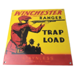 Vintage Winchester Sign – Trap Load Shot Gun Shells Hunting Gas Porcelain Sign - Image 2