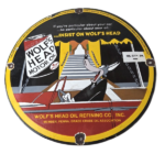 Vintage Wolfs Head Motor Oil Porcelain Sign – Gas Pump Station Pennsylvania Sign - Image 2