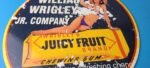 Vintage Wrigley Gum Sign – Porcelain Juicy Fruit Man Cave Pump Sign - Image 4