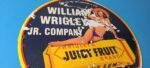Vintage Wrigley Gum Sign – Porcelain Juicy Fruit Man Cave Pump Sign - Image 6