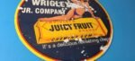 Vintage Wrigley Gum Sign – Porcelain Juicy Fruit Man Cave Pump Sign - Image 7