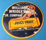 Vintage Wrigley Gum Sign – Porcelain Juicy Fruit Man Cave Pump Sign - Image 2