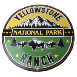 Vintage Yellowstone National Park Ranch Porcelain Sign – Bison Wildlife Sign