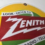 Vintage Zenith Radio Television Sign – TV Advertising Porcelain Gas Sign - Image 5