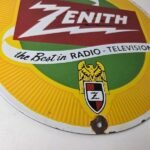 Vintage Zenith Radio Television Sign – TV Advertising Porcelain Gas Sign - Image 7