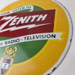 Vintage Zenith Radio Television Sign – TV Advertising Porcelain Gas Sign - Image 9